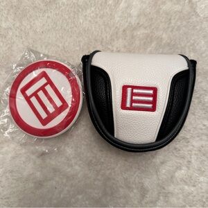 Evnroll Golf Black/White Mallet Putter Headcover with putting disc. Head Cover